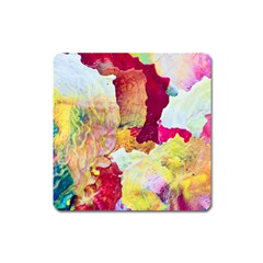 Art Detail Abstract Painting Wax Square Magnet by Nexatart