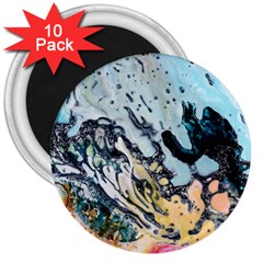 Abstract Structure Background Wax 3  Magnets (10 Pack)  by Nexatart