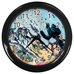 Abstract Structure Background Wax Wall Clocks (black) by Nexatart