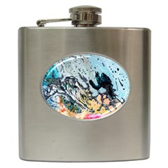 Abstract Structure Background Wax Hip Flask (6 Oz) by Nexatart