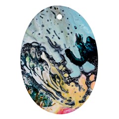 Abstract Structure Background Wax Oval Ornament (two Sides) by Nexatart