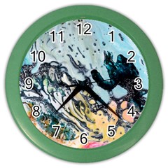 Abstract Structure Background Wax Color Wall Clocks by Nexatart