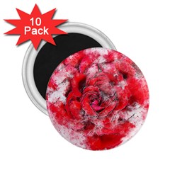 Flower Roses Heart Art Abstract 2 25  Magnets (10 Pack)  by Nexatart