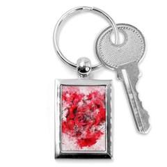 Flower Roses Heart Art Abstract Key Chains (rectangle)  by Nexatart