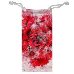 Flower Roses Heart Art Abstract Jewelry Bag by Nexatart