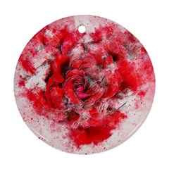 Flower Roses Heart Art Abstract Round Ornament (two Sides) by Nexatart