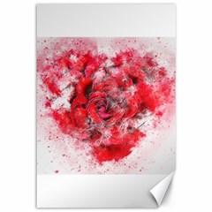 Flower Roses Heart Art Abstract Canvas 12  X 18   by Nexatart