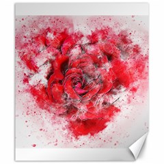 Flower Roses Heart Art Abstract Canvas 20  X 24   by Nexatart