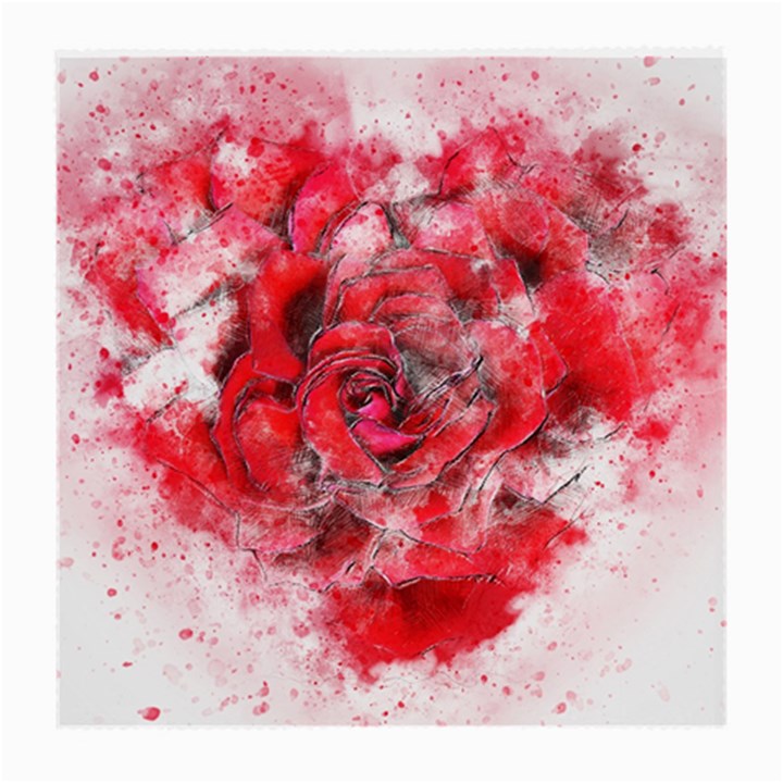 Flower Roses Heart Art Abstract Medium Glasses Cloth (2-Side)