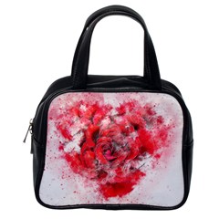 Flower Roses Heart Art Abstract Classic Handbags (one Side) by Nexatart