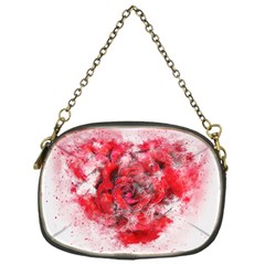 Flower Roses Heart Art Abstract Chain Purses (one Side)  by Nexatart