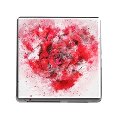 Flower Roses Heart Art Abstract Memory Card Reader (square) by Nexatart