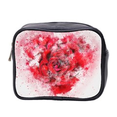 Flower Roses Heart Art Abstract Mini Toiletries Bag 2-side by Nexatart