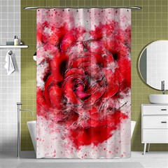 Flower Roses Heart Art Abstract Shower Curtain 48  X 72  (small)  by Nexatart