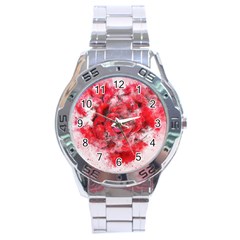 Flower Roses Heart Art Abstract Stainless Steel Analogue Watch by Nexatart