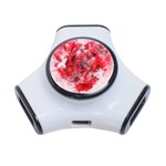 Flower Roses Heart Art Abstract 3-Port USB Hub Front