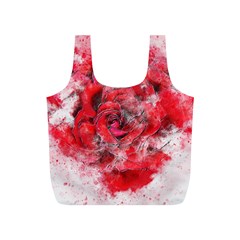 Flower Roses Heart Art Abstract Full Print Recycle Bags (s)  by Nexatart