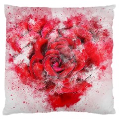 Flower Roses Heart Art Abstract Standard Flano Cushion Case (one Side) by Nexatart