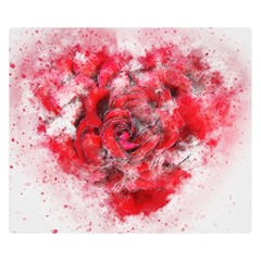 Flower Roses Heart Art Abstract Double Sided Flano Blanket (small)  by Nexatart