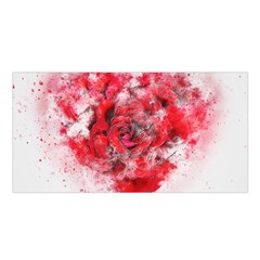 Flower Roses Heart Art Abstract Satin Shawl by Nexatart