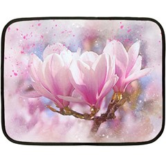 Flowers Magnolia Art Abstract Fleece Blanket (mini)