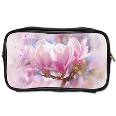 Flowers Magnolia Art Abstract Toiletries Bags by Nexatart