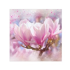 Flowers Magnolia Art Abstract Small Satin Scarf (square) by Nexatart