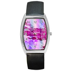 Background Crack Art Abstract Barrel Style Metal Watch by Nexatart