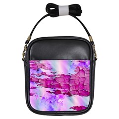 Background Crack Art Abstract Girls Sling Bags