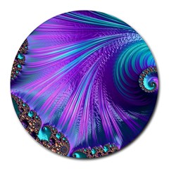 Abstract Fractal Fractal Structures Round Mousepads by Nexatart