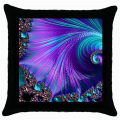 Abstract Fractal Fractal Structures Throw Pillow Case (black) by Nexatart