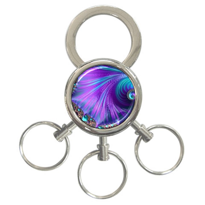 Abstract Fractal Fractal Structures 3-Ring Key Chains