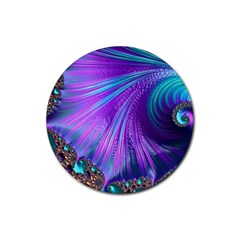 Abstract Fractal Fractal Structures Rubber Round Coaster (4 Pack)  by Nexatart