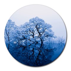 Nature Inspiration Trees Blue Round Mousepads by Nexatart