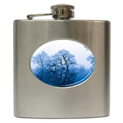 Nature Inspiration Trees Blue Hip Flask (6 Oz) by Nexatart