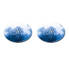 Nature Inspiration Trees Blue Cufflinks (oval) by Nexatart