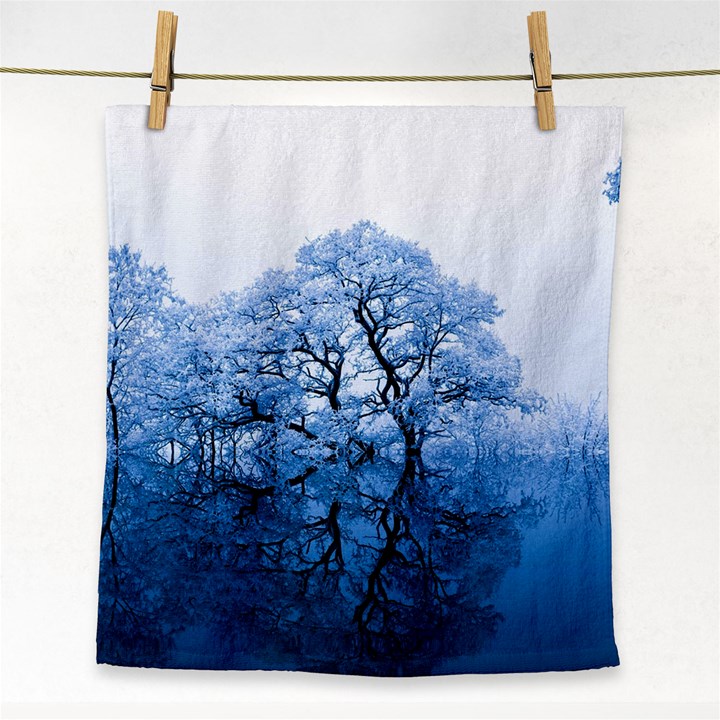 Nature Inspiration Trees Blue Face Towel