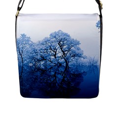 Nature Inspiration Trees Blue Flap Messenger Bag (l)  by Nexatart