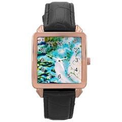 Abstract Art Modern Detail Macro Rose Gold Leather Watch  by Nexatart