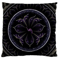 Fractal Abstract Purple Majesty Large Flano Cushion Case (two Sides) by Nexatart