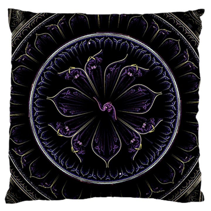 Fractal Abstract Purple Majesty Large Flano Cushion Case (Two Sides)