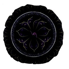 Fractal Abstract Purple Majesty Large 18  Premium Flano Round Cushions by Nexatart