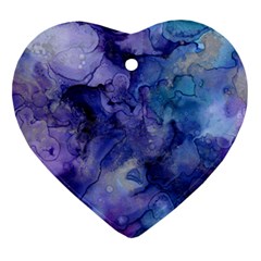 Ink Background Swirl Blue Purple Ornament (Heart)