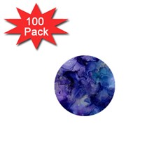 Ink Background Swirl Blue Purple 1  Mini Buttons (100 pack) 