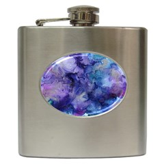 Ink Background Swirl Blue Purple Hip Flask (6 oz)