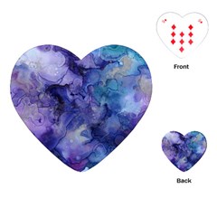 Ink Background Swirl Blue Purple Playing Cards (Heart) 