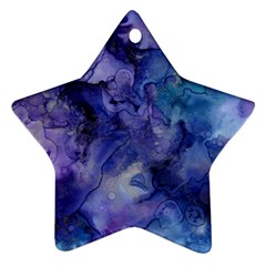 Ink Background Swirl Blue Purple Star Ornament (two Sides) by Nexatart