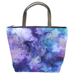 Ink Background Swirl Blue Purple Bucket Bags by Nexatart