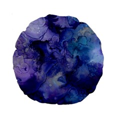 Ink Background Swirl Blue Purple Standard 15  Premium Round Cushions