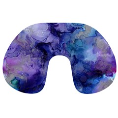 Ink Background Swirl Blue Purple Travel Neck Pillows